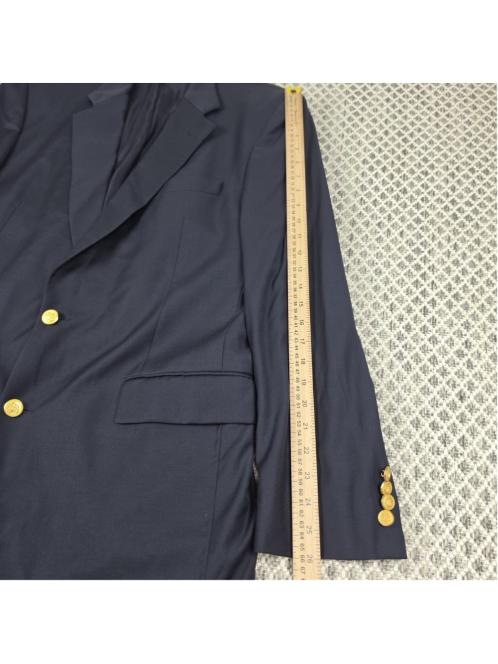 Brooks Brothers Country Club Navy Gold Button Blazer 43L Loro Piana Super 110s - Picture 13 of 14